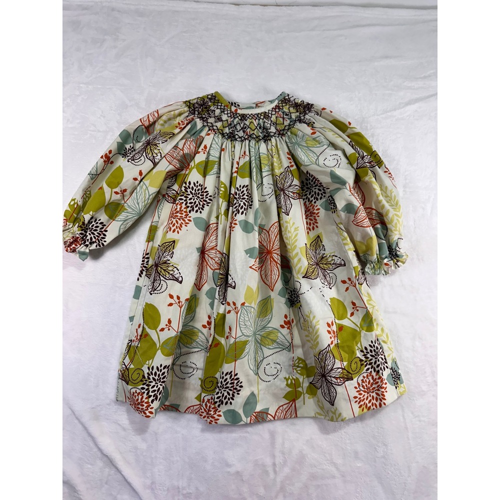 Zuccini Smocked Bishop Dress 2T Floral Long Sleeve Fall Toddler Girls